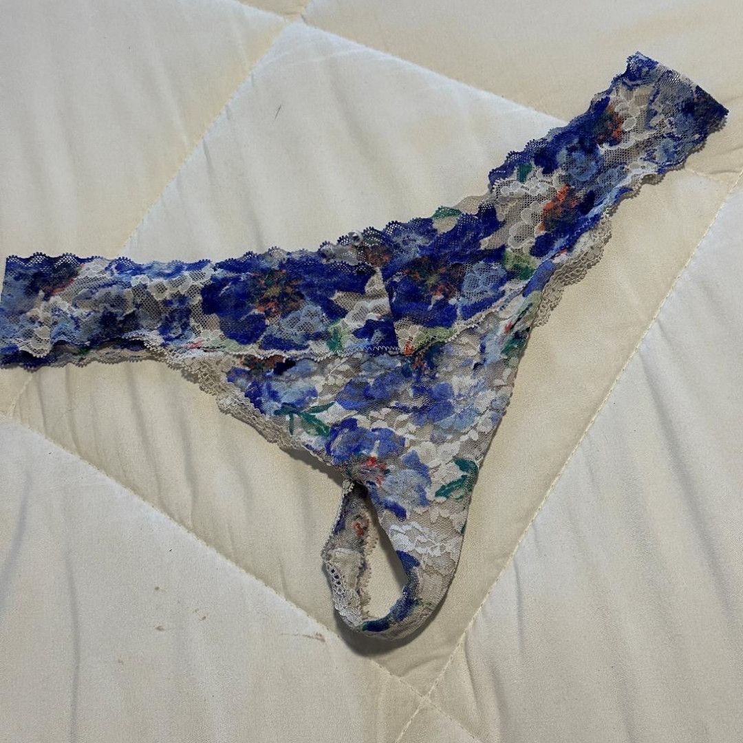 Blue Lace Thong