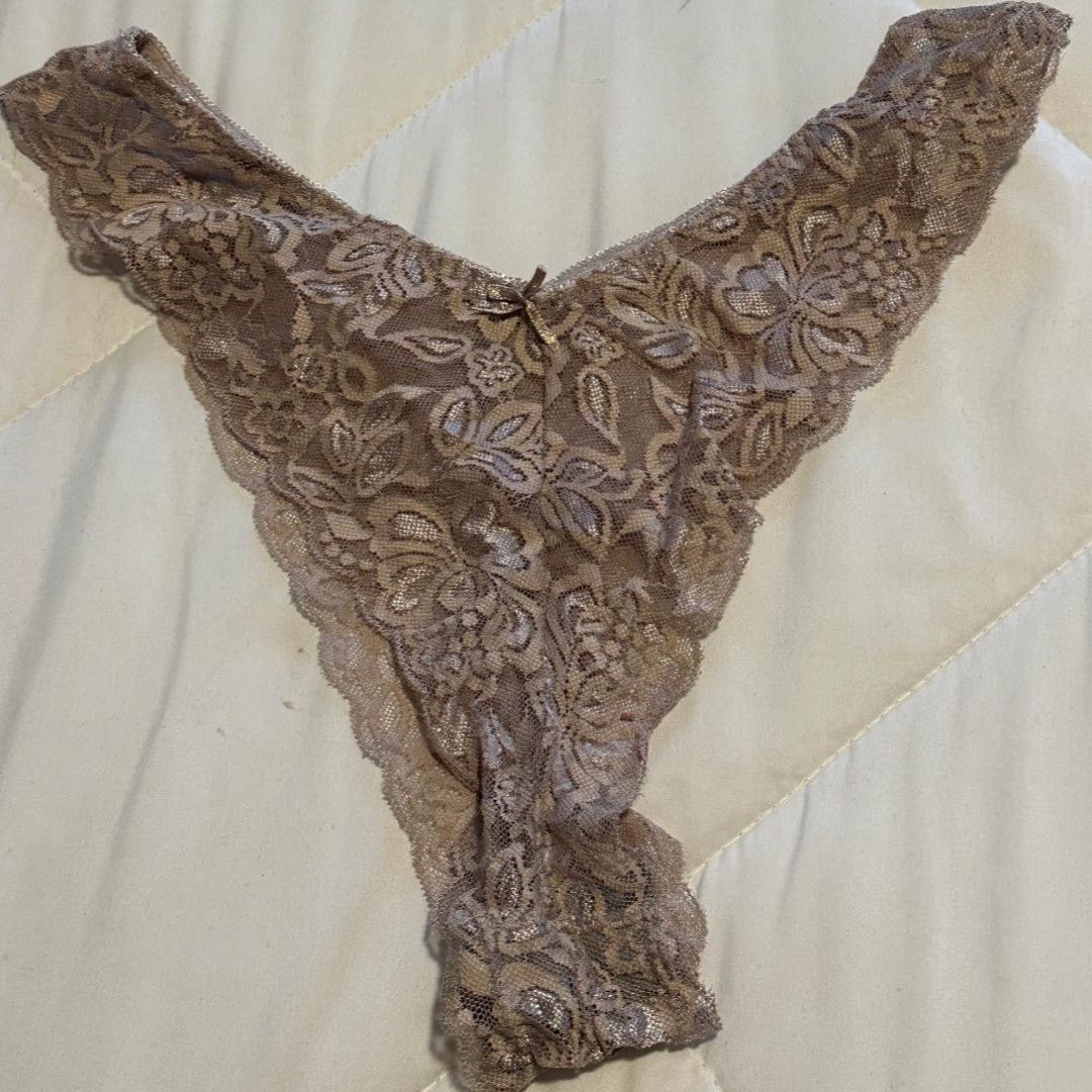 Beige Lace Tanga