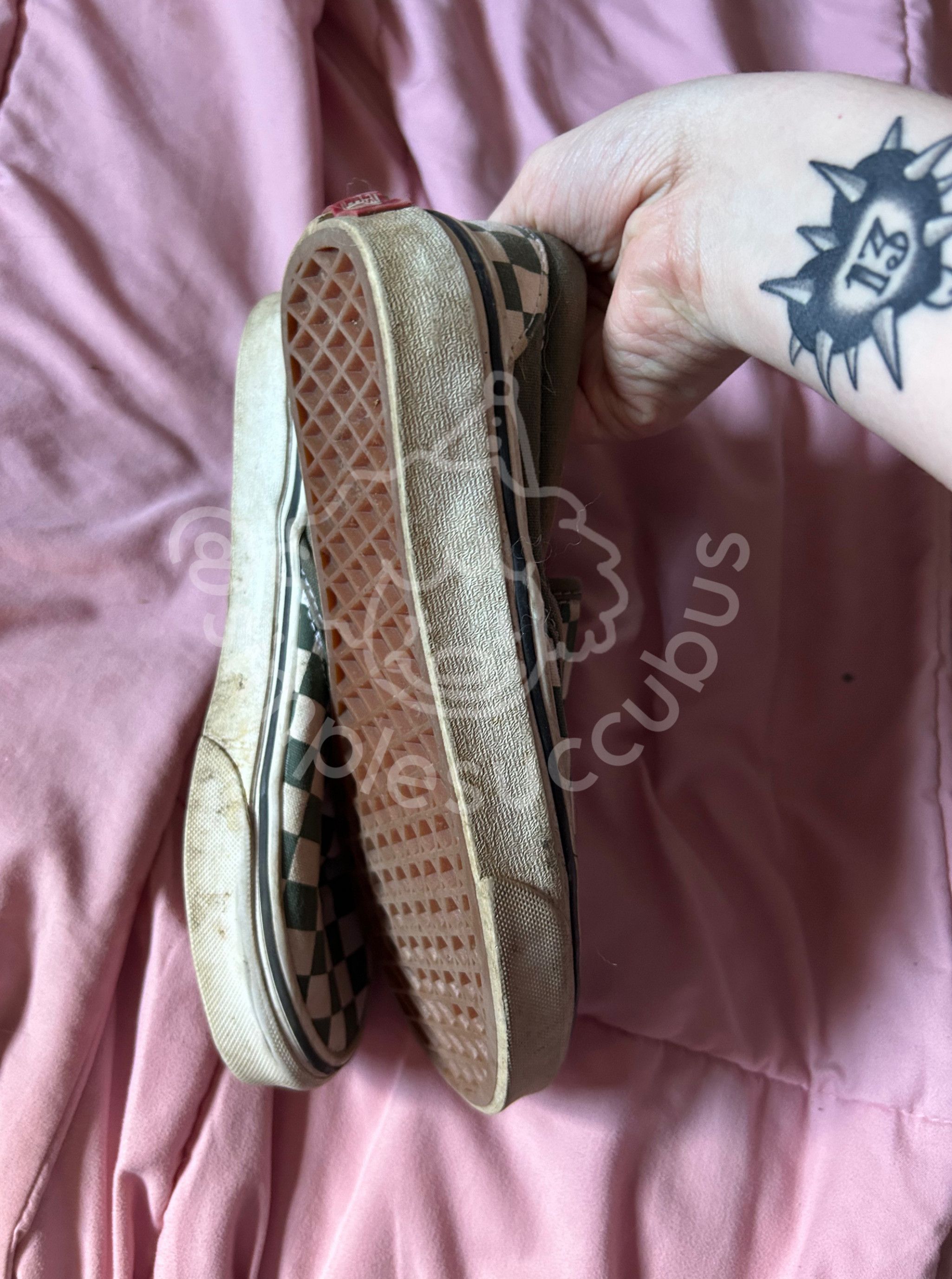 Old Wornout Checkered Vans