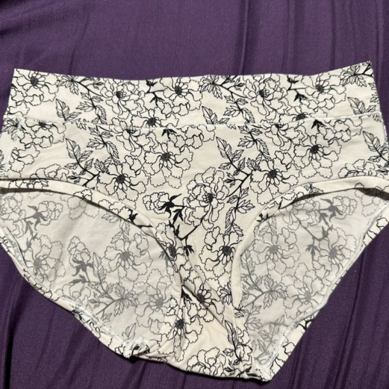 floral black and white full back panties 2 day wear