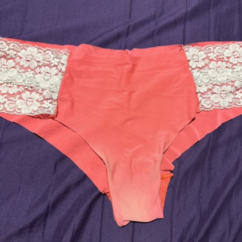 pussy bleached orange cheeky panties 2 day wear