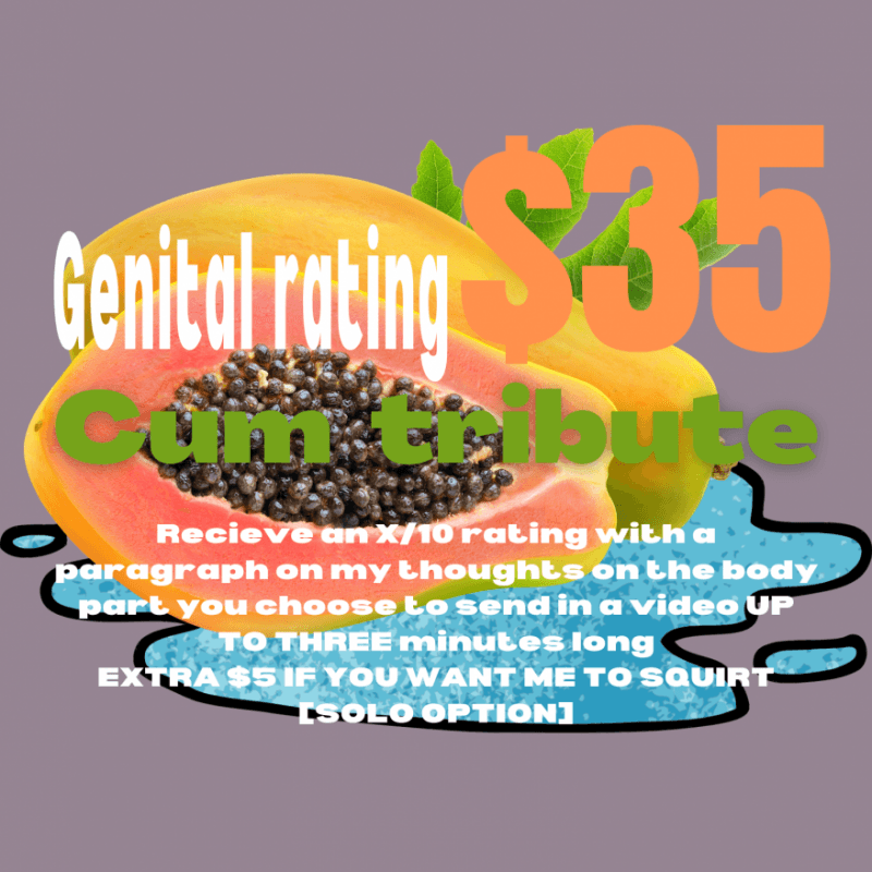 Genital rating: Cum tribute!