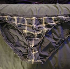 Navy plaid lace panties