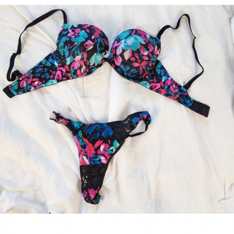 Flowery Bra and Panty Set