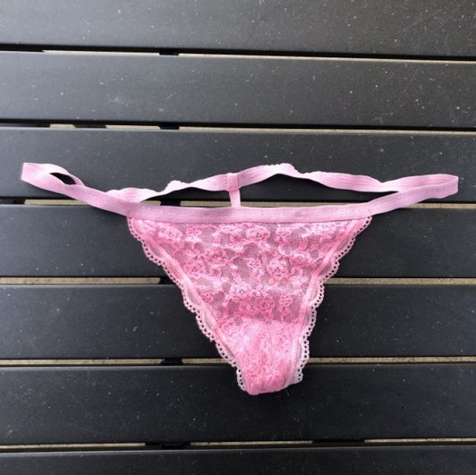 Well Worn Pink G String Panty