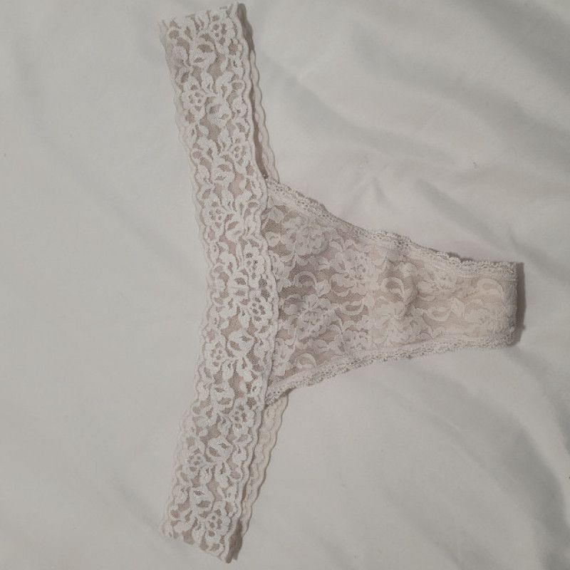 White Lace Thong