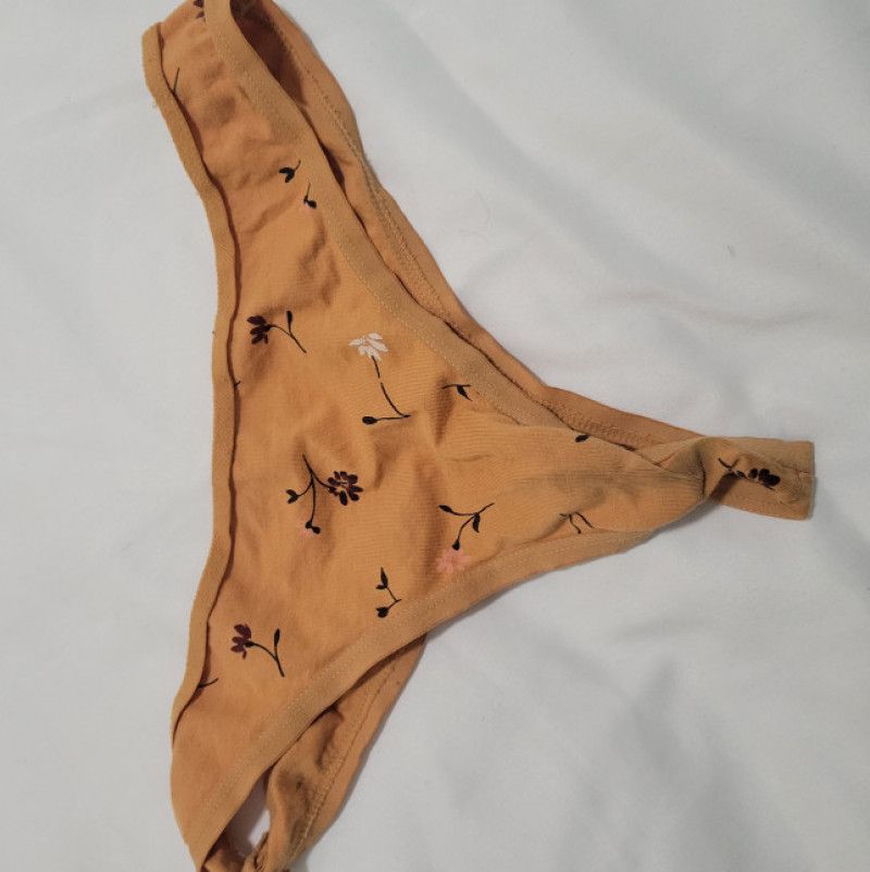 Orange leaf print Thong