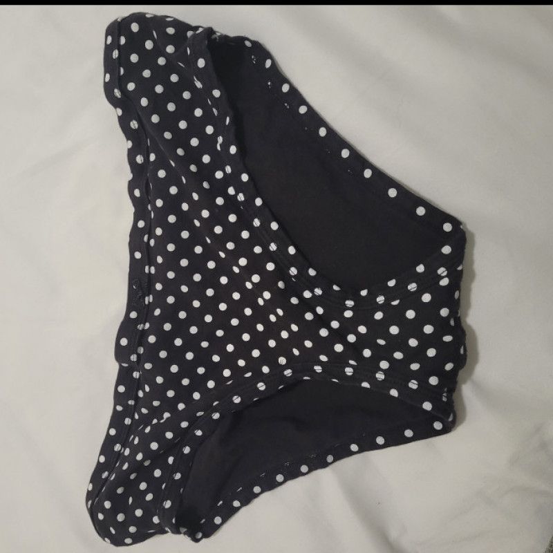 Black Panties with White Polkadots