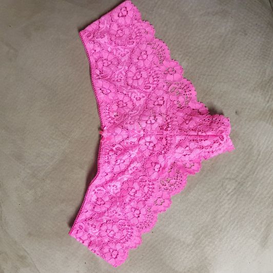 Pink lace panties