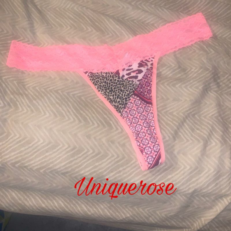 Pink Mixed Print Thong