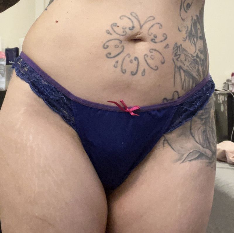 Purple Thong Panties with Bow