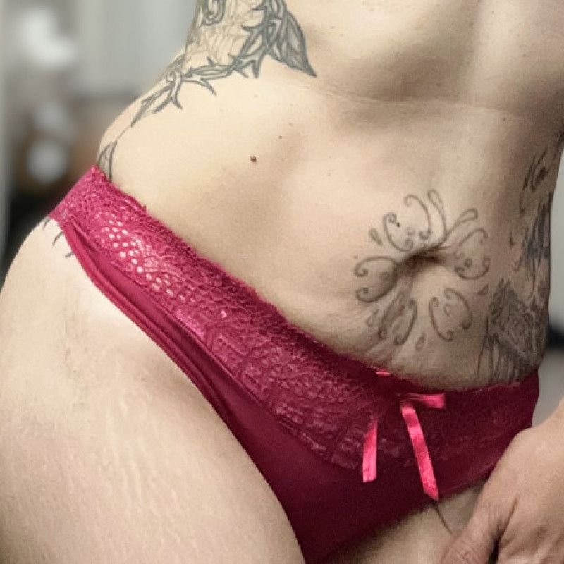 Red Satin and lace panties