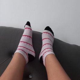 white socks with red