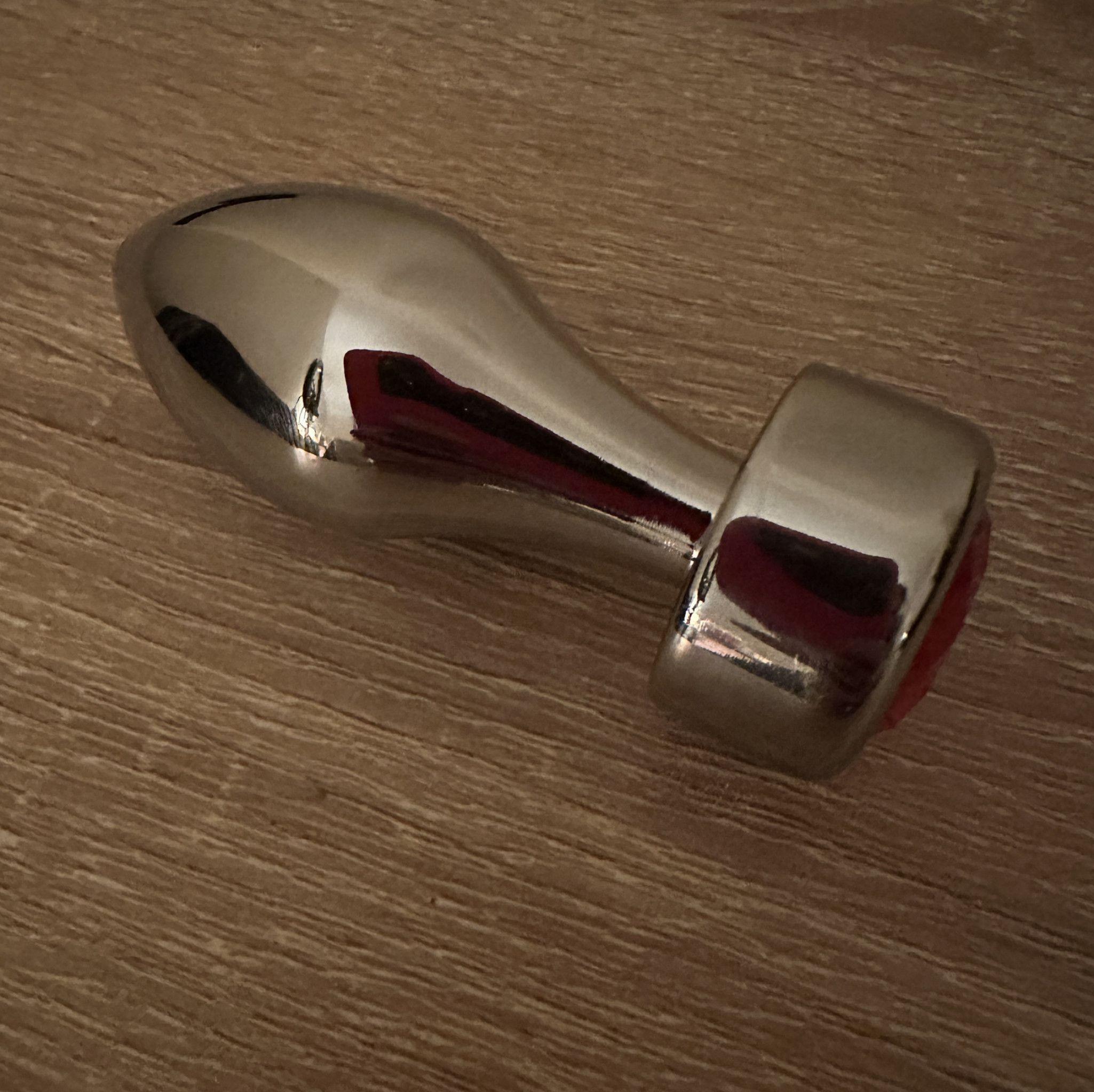 Small red steel buttplug