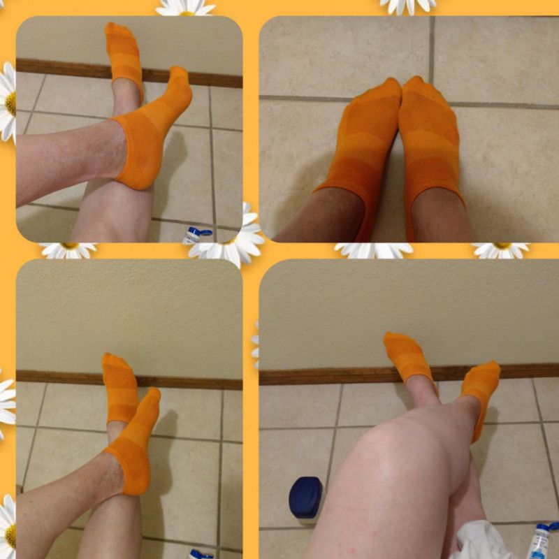 Orange sports ankle socks old!