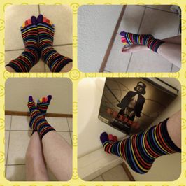 Black striped toe socks and video!