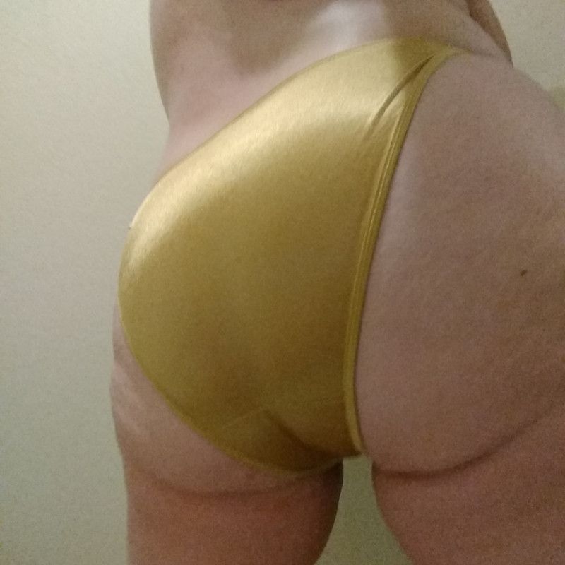 Gold satin bikini