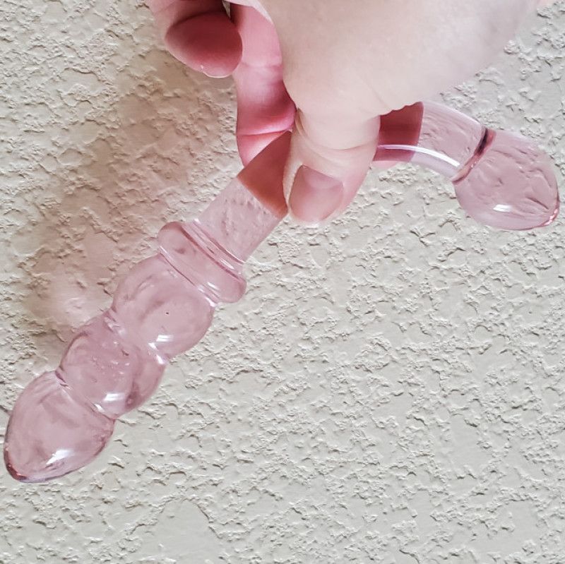 Used Pink Glass Dildo