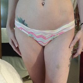 Pink White Yellow Thong Panties