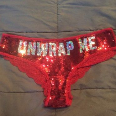 VS Red Lace and Sequin thong style