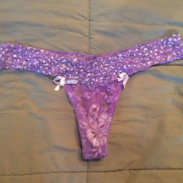 Purple leopard Lace thong style panties