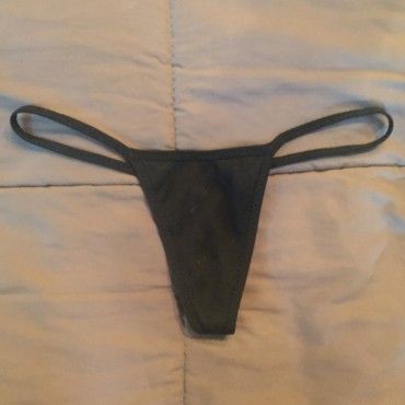 Black string style thong panties