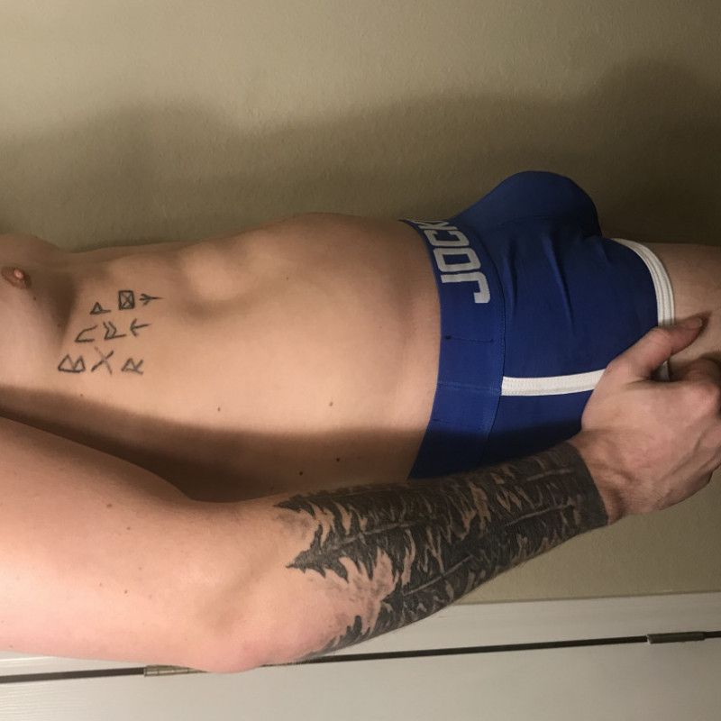 Used stripper jockmail blue briefs