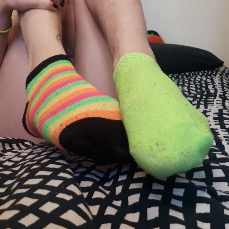 Mismatched colorful ankle socks