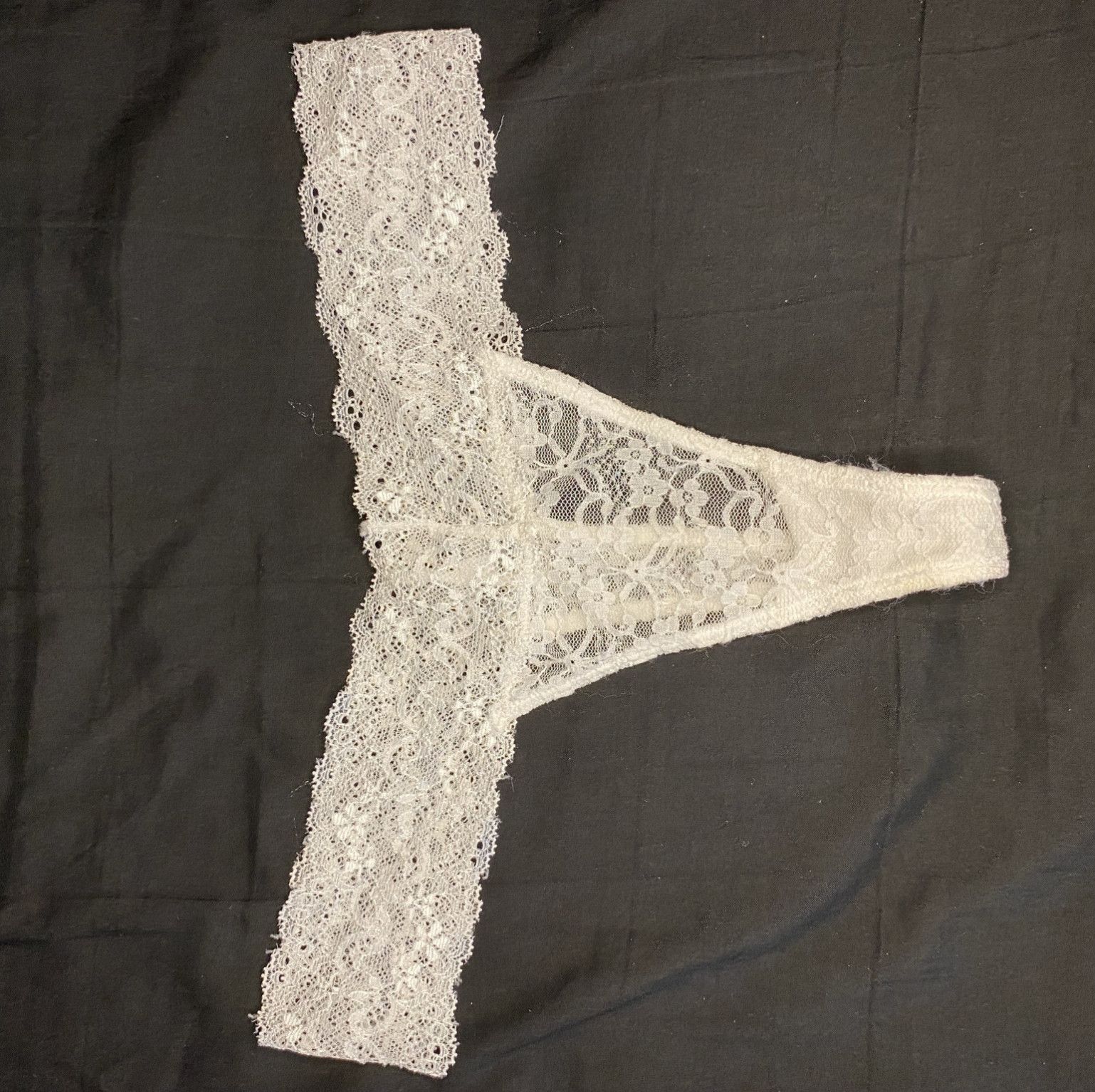 White Lace Thong