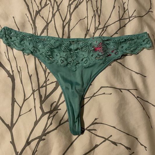 Teal Lace Thong