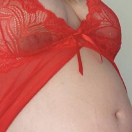 Big Belly with Red Lace