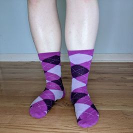 Pretty purple argyle socks