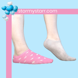 Mismatched Pink and White Socks