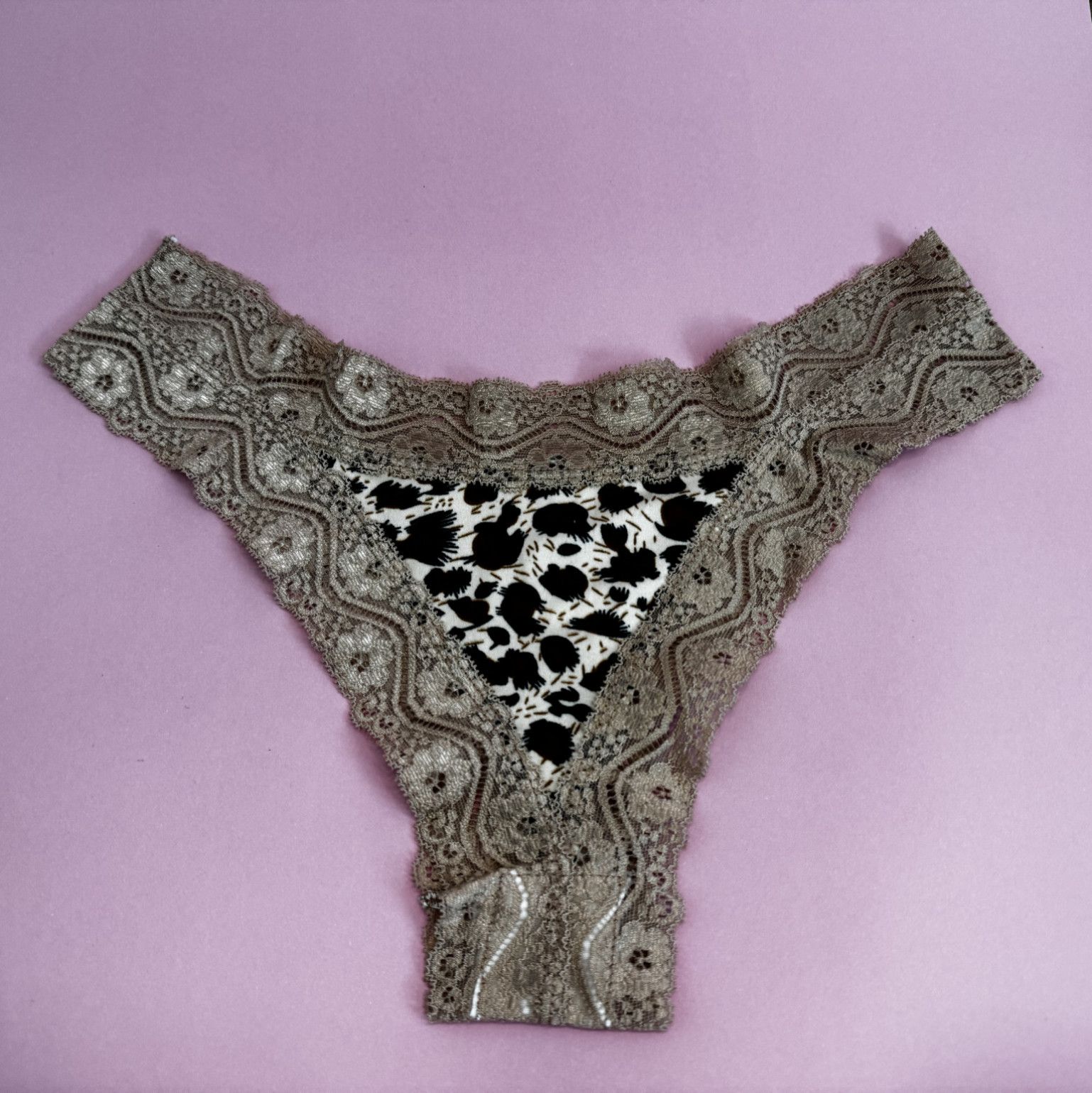 Nude Brown Leopard Thong