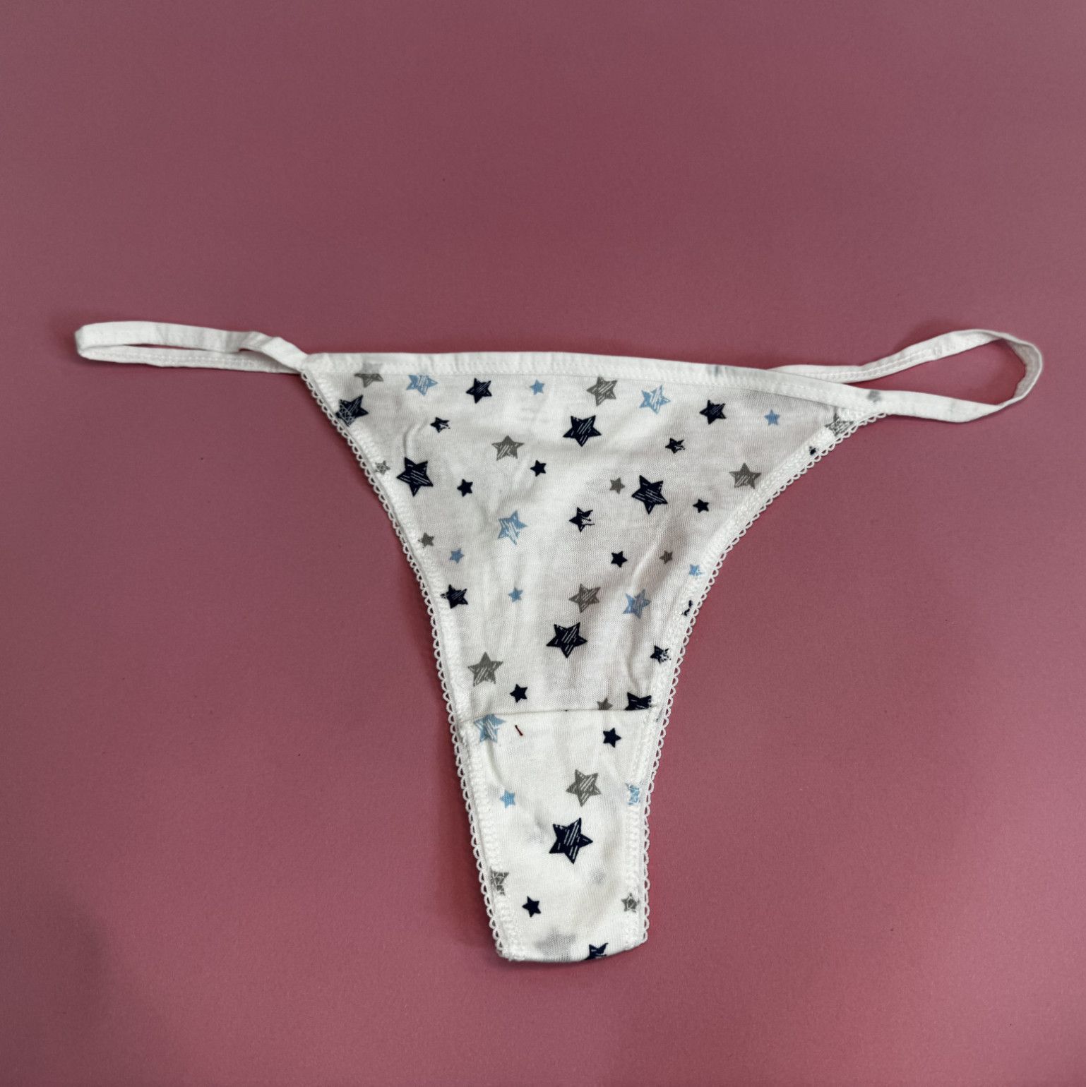 White Star Thin Thong