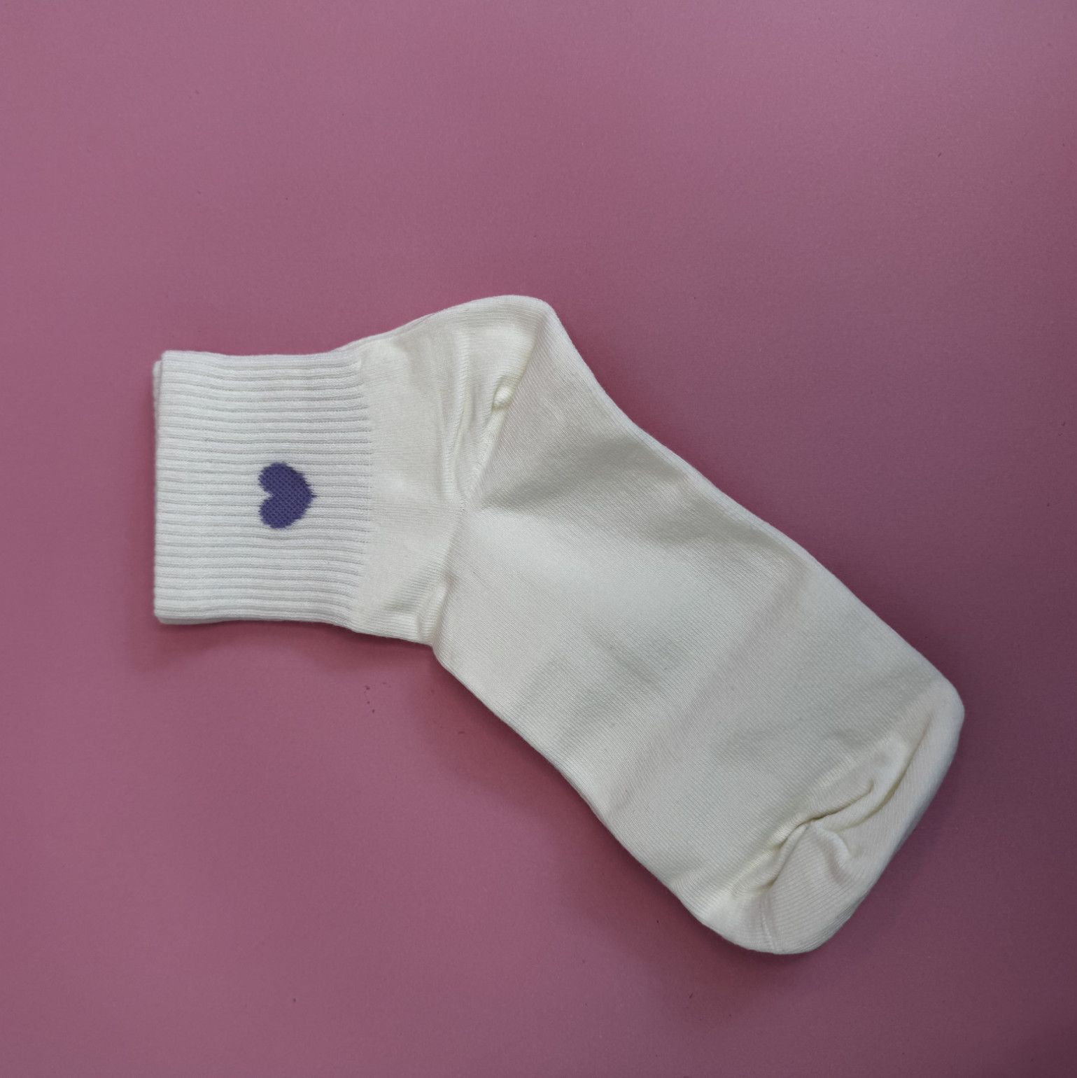 White Heart Pair of Socks