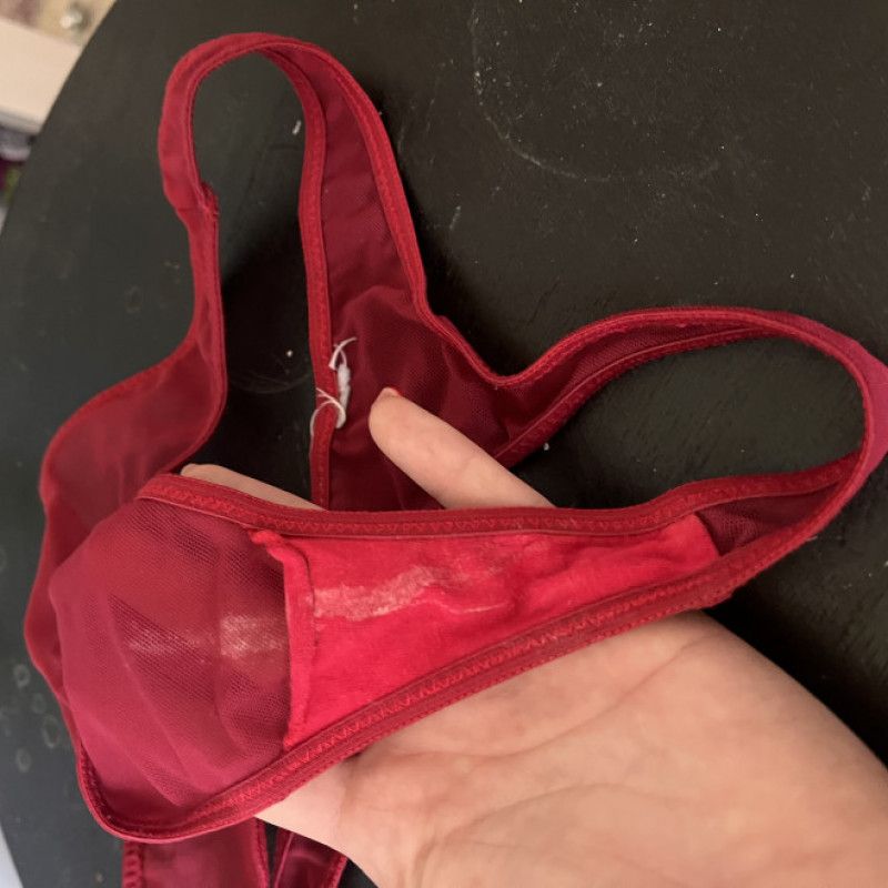 Filthy Four Day Worn Red Thong