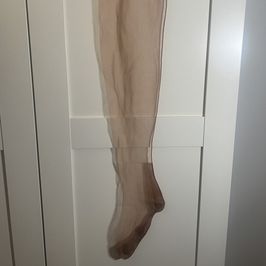 Beige Fully fashioned nylon stocking 2