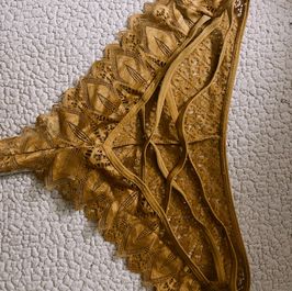 Golden panties with cut out