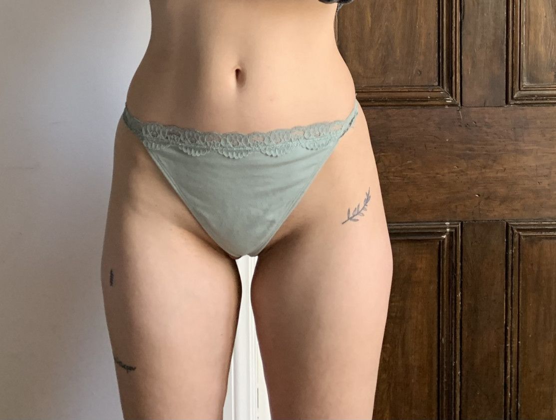 Teal cotton g string thong panties