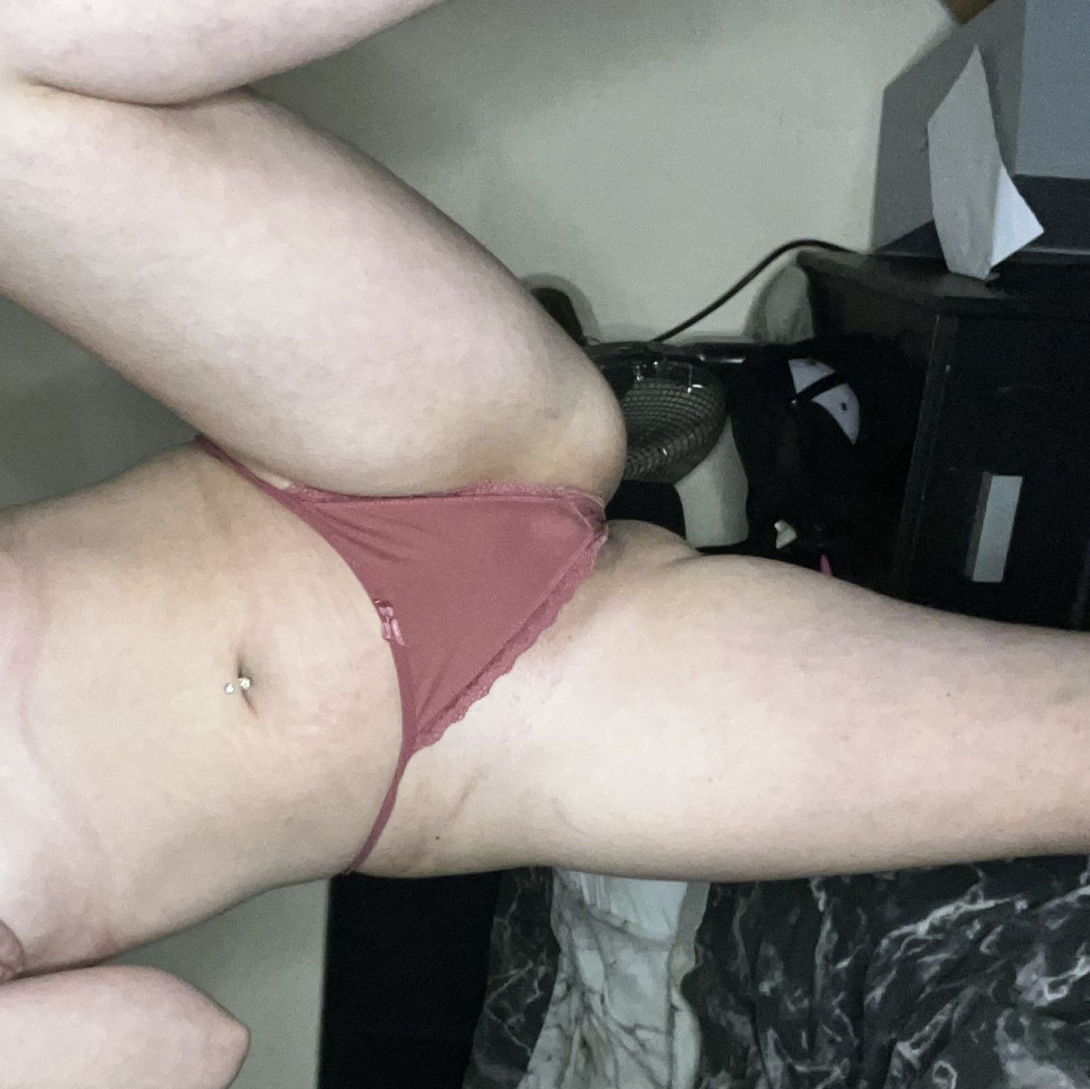 Worn g string pink