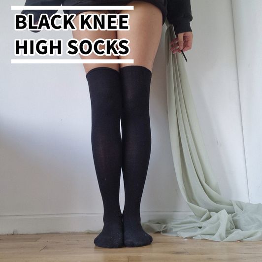 Black Knee High Socks