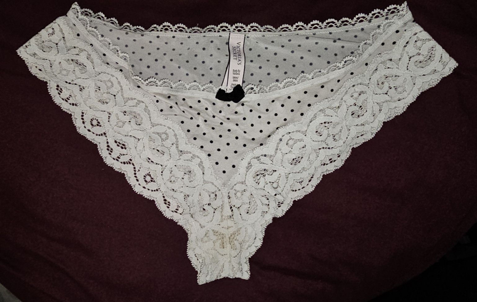 White lace trim panty