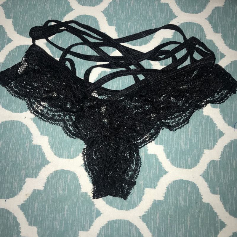 Black Strappy Lace Panties