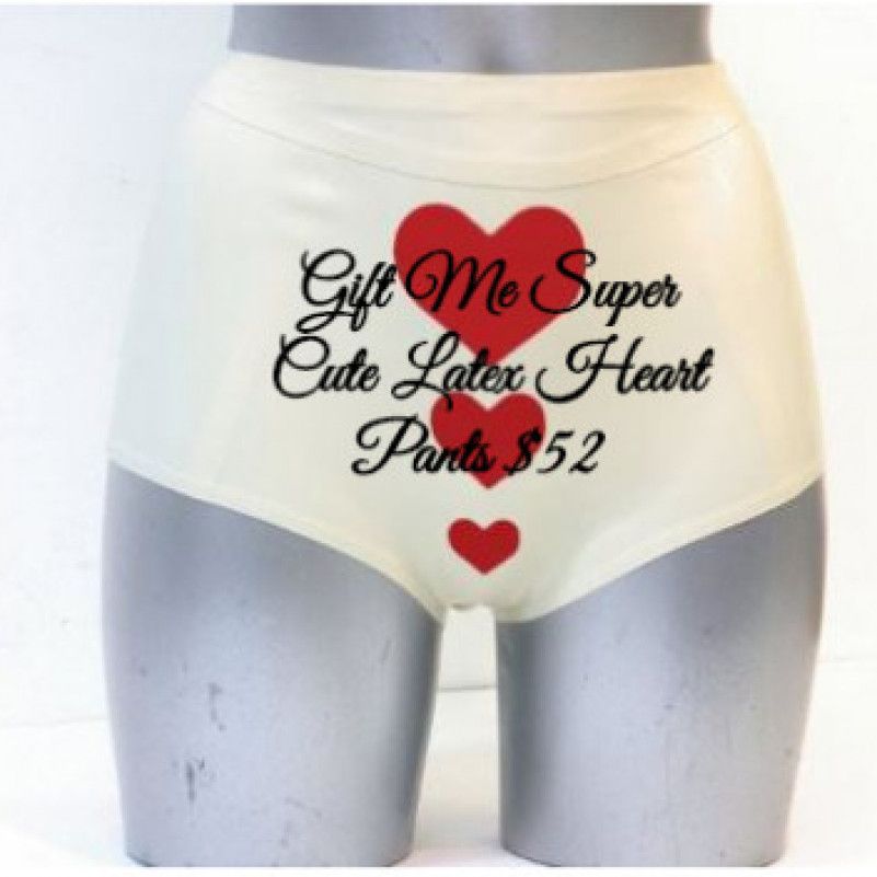 Gift me Latex heart Pants