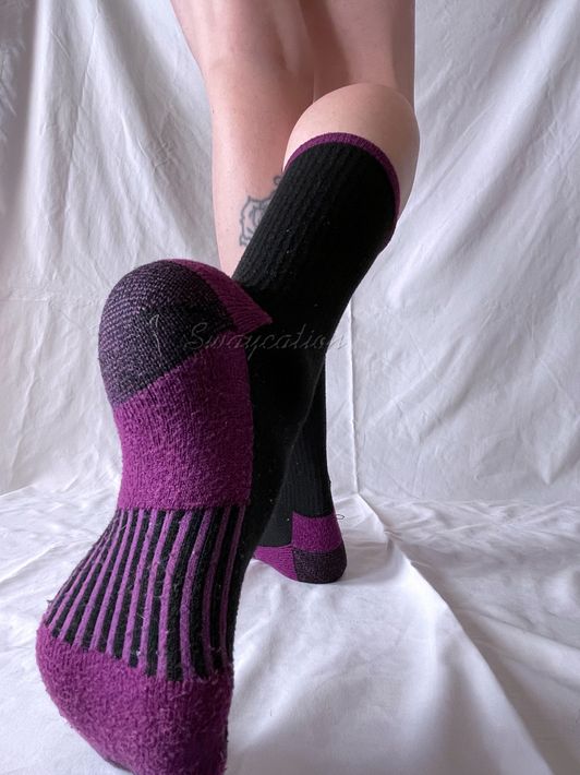 Dickies Calf Socks Black and Purple