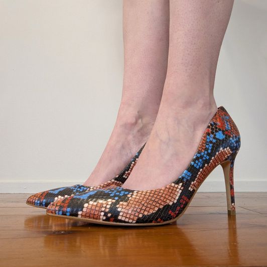 Snake stiletto heels