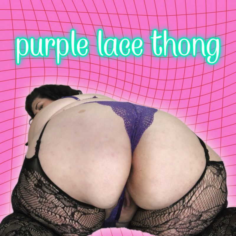 PURPLE LACE THONG