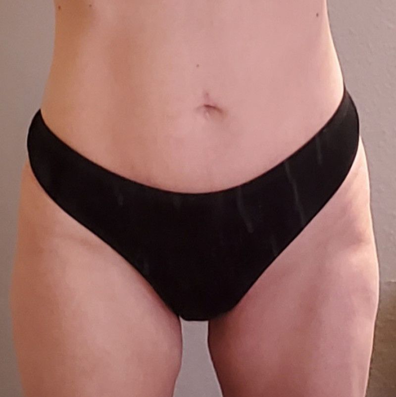 Black thong panties