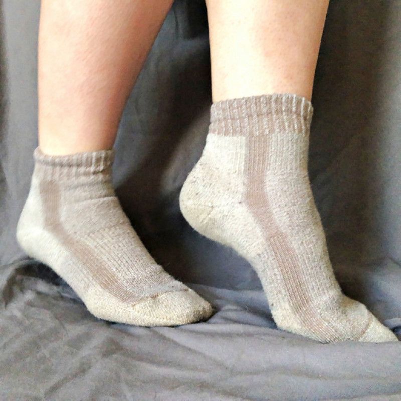 Brown Crew Hiking Socks